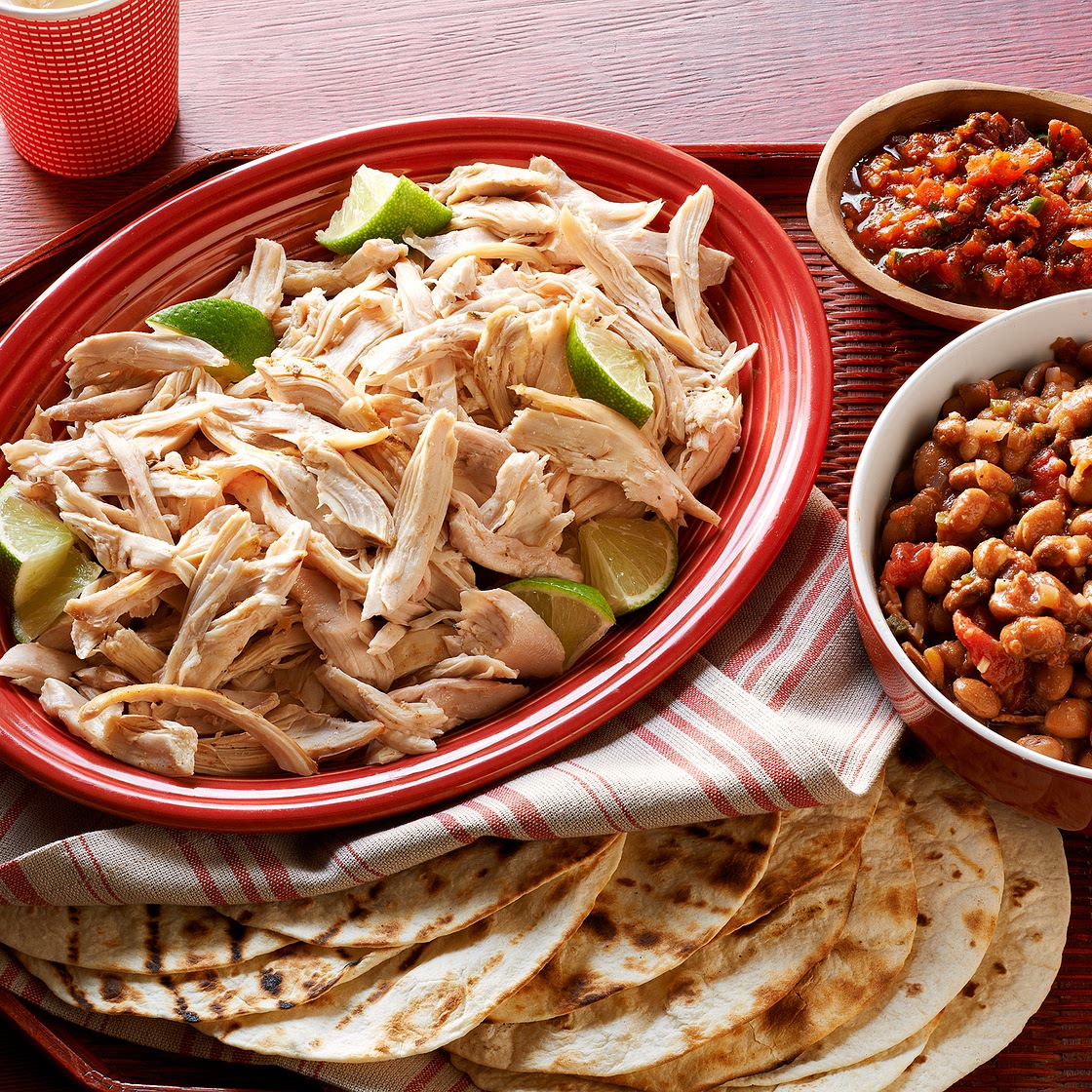 Beer Can Chicken with Cowboy Beans and Tortillas