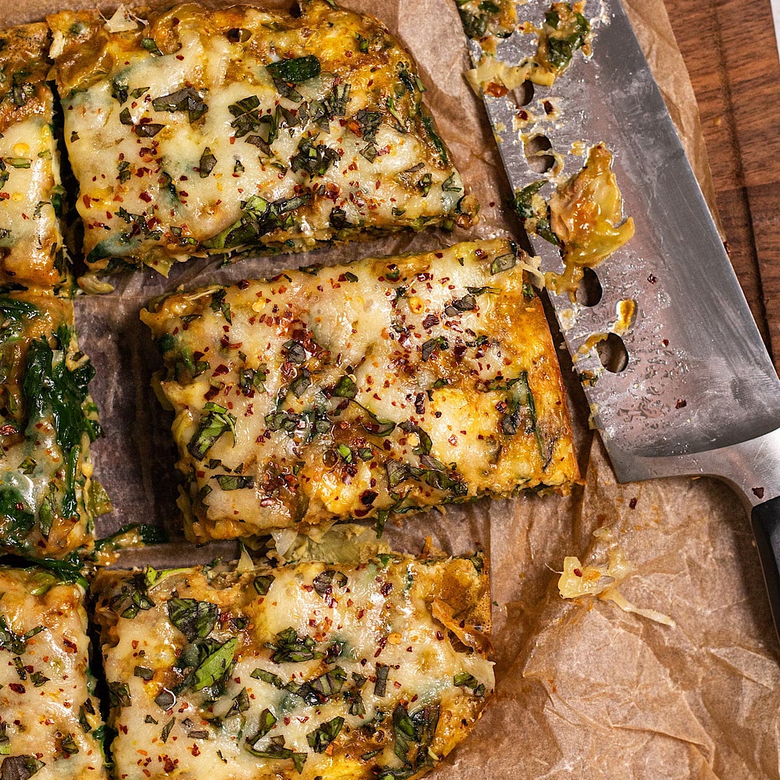 Spinach and Artichoke Egg Bars