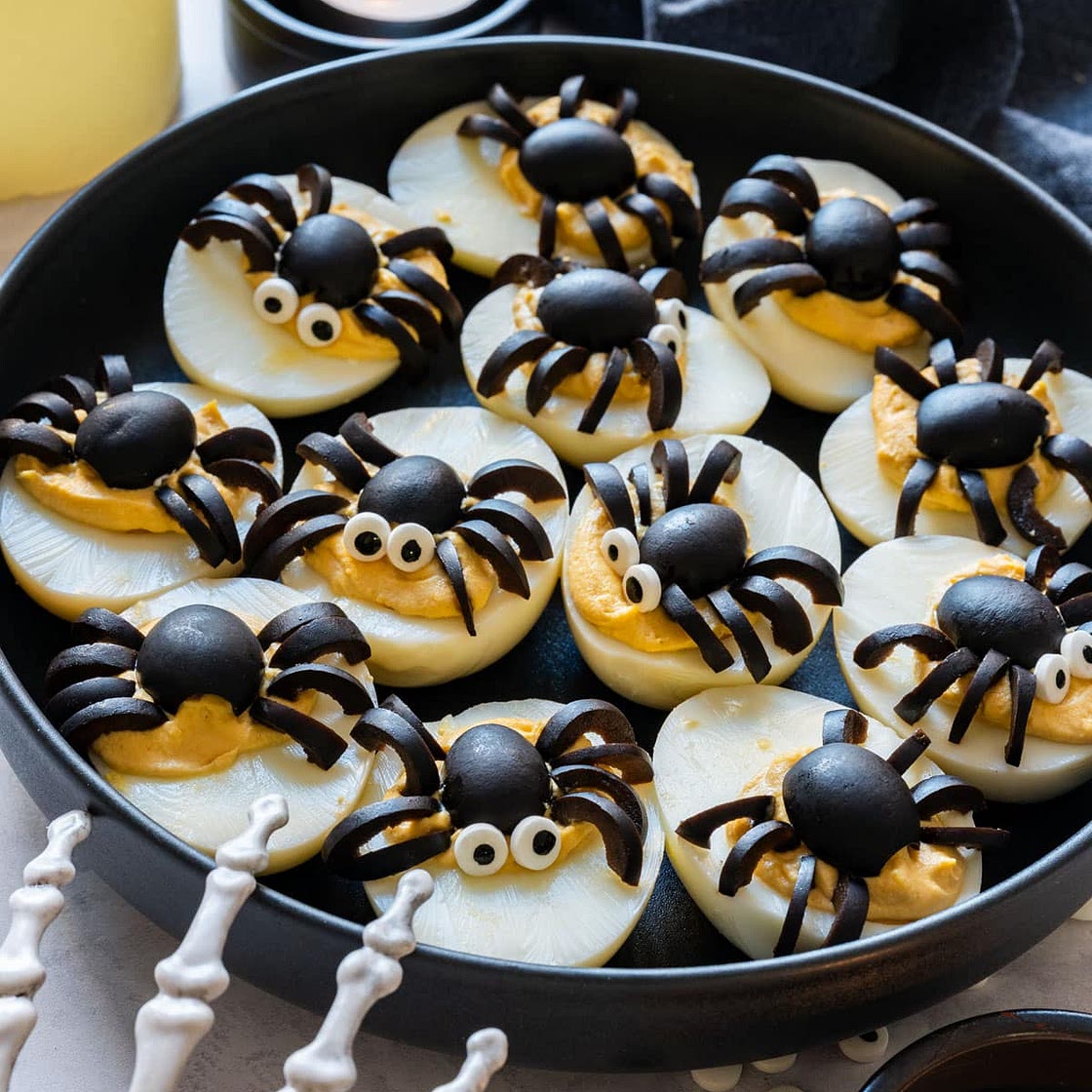 Spider Deviled Eggs