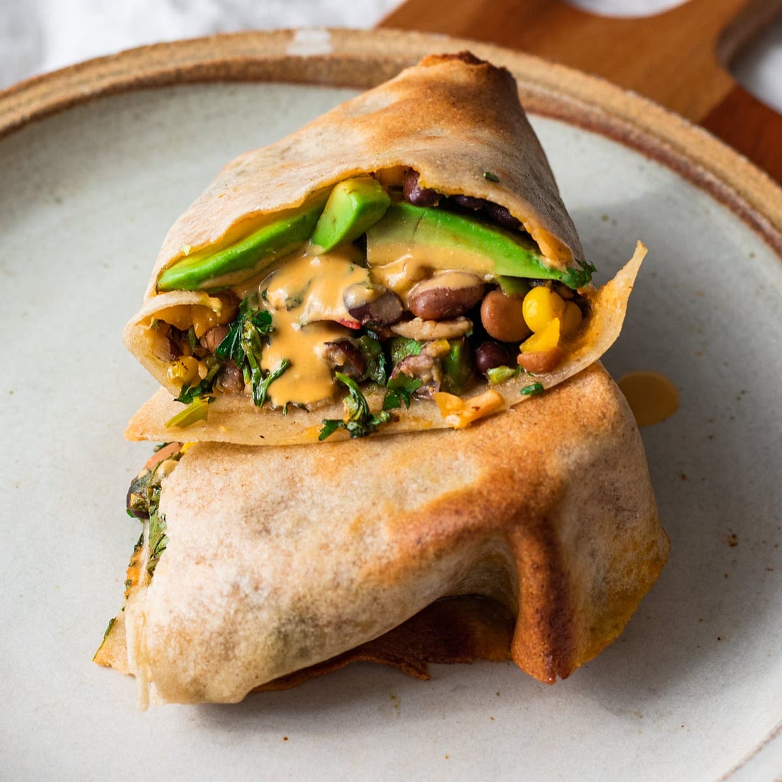 vegan cowboy caviar burrito