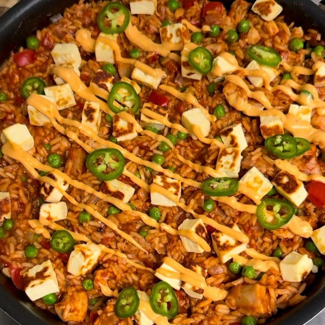 Nando’s Chicken & Halloumi Rice Bake