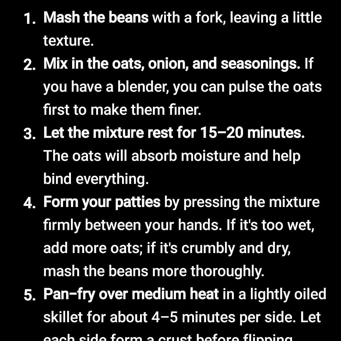 Black bean burgers
