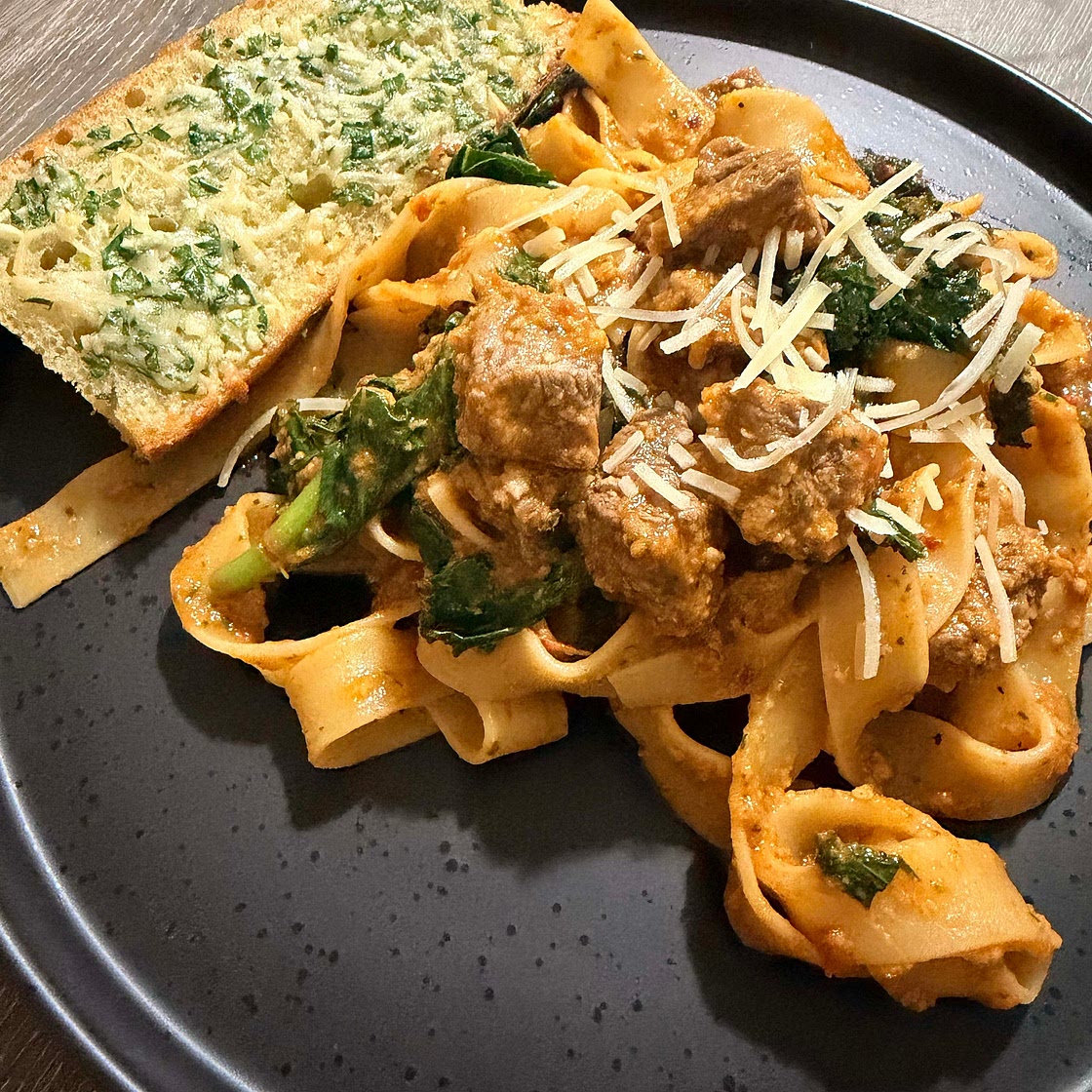 Vegan Spicy Kale and Romesco Pasta
