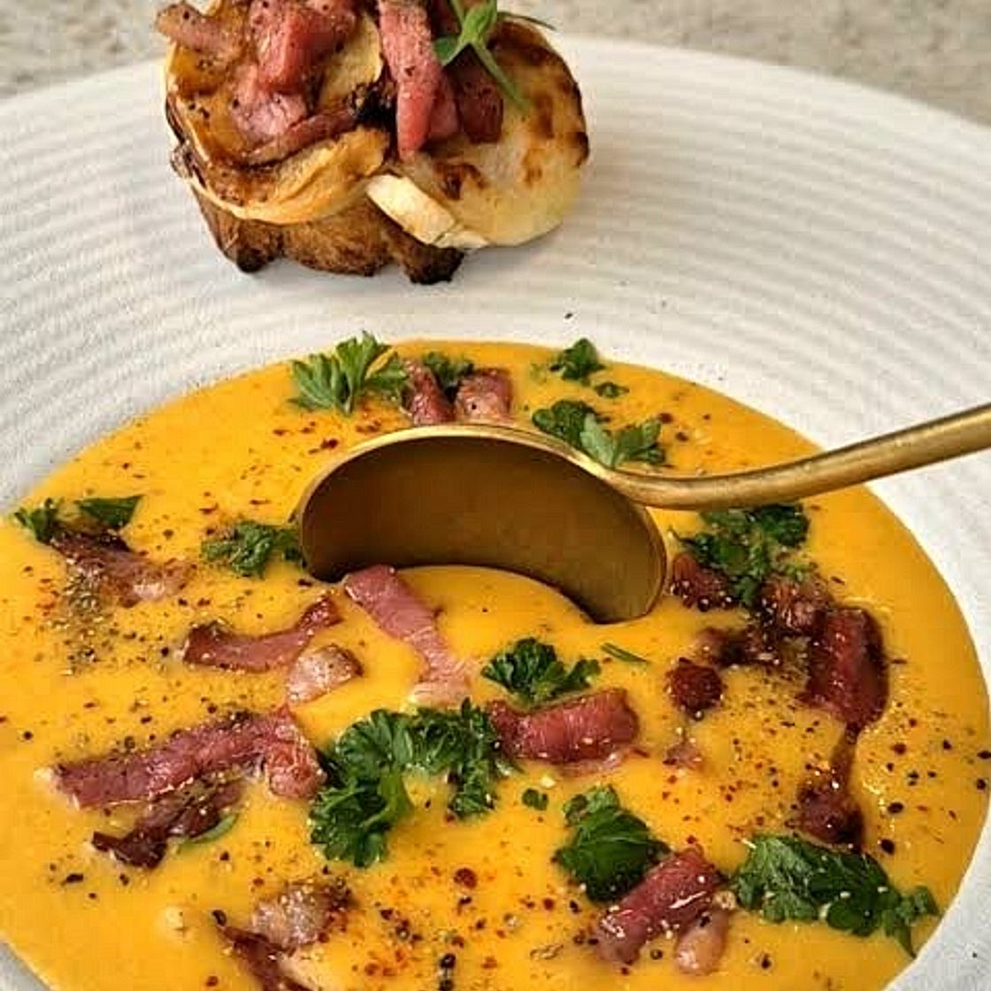 Soupe gourmande butternut & patate douce