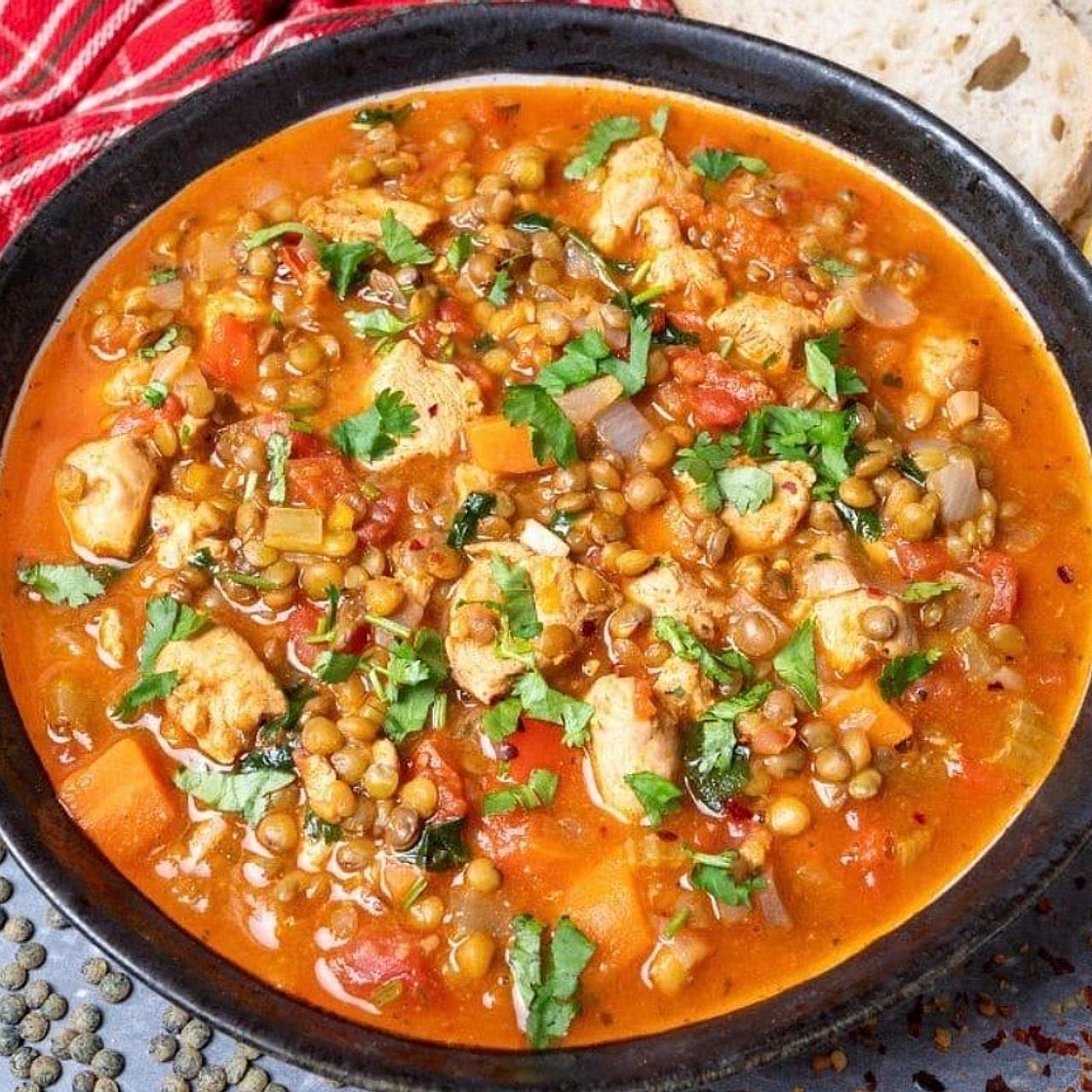 Chicken, Red Pepper & Lentil Stew