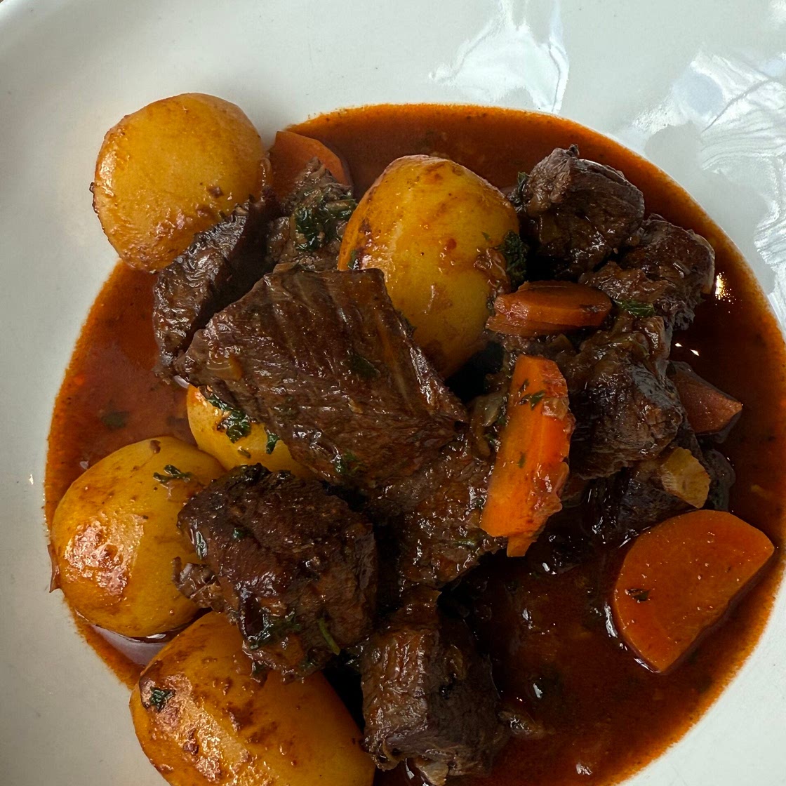 Portuguese Carne Guisada (Tender Beef Stew with Potatoes and Carrots)