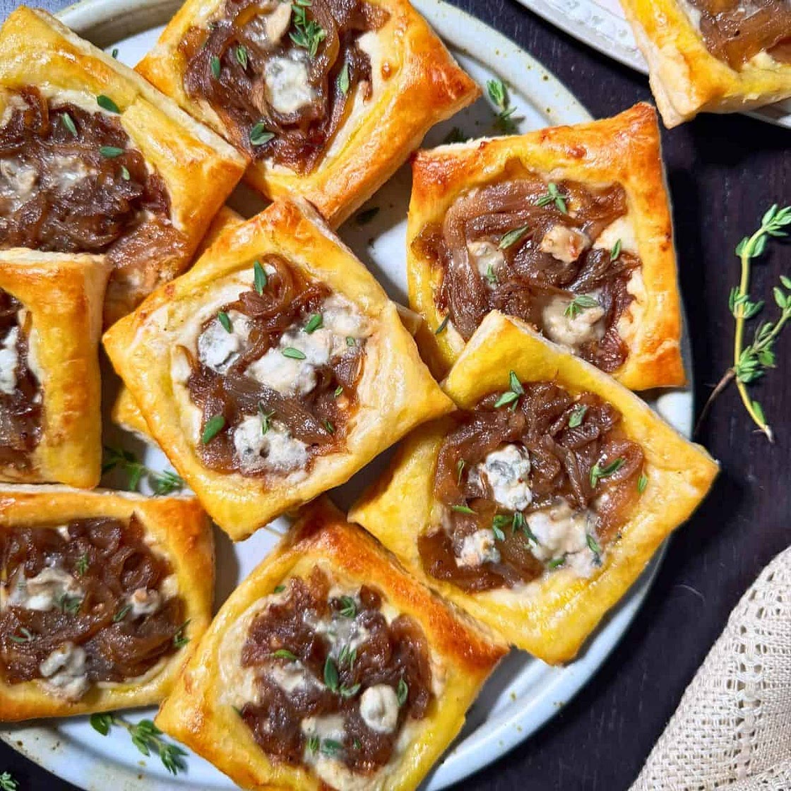 Balsamic Caramelized Onion and Gorgonzola Tarts