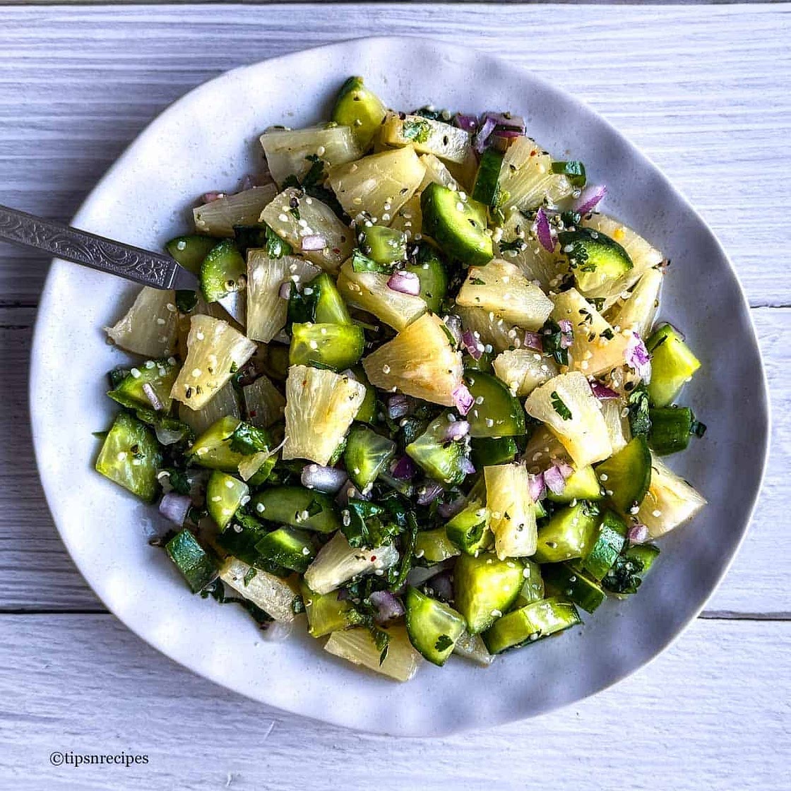 Spicy Pineapple Cucumber Salad