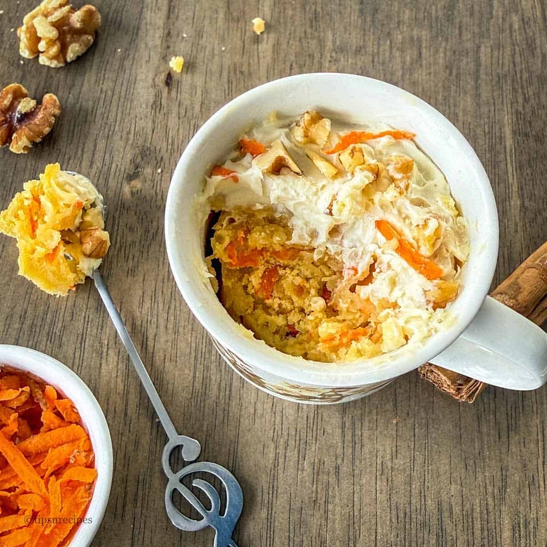 Eggless Carrot Mug Cake (Easy 5-Minute Microwave Dessert)