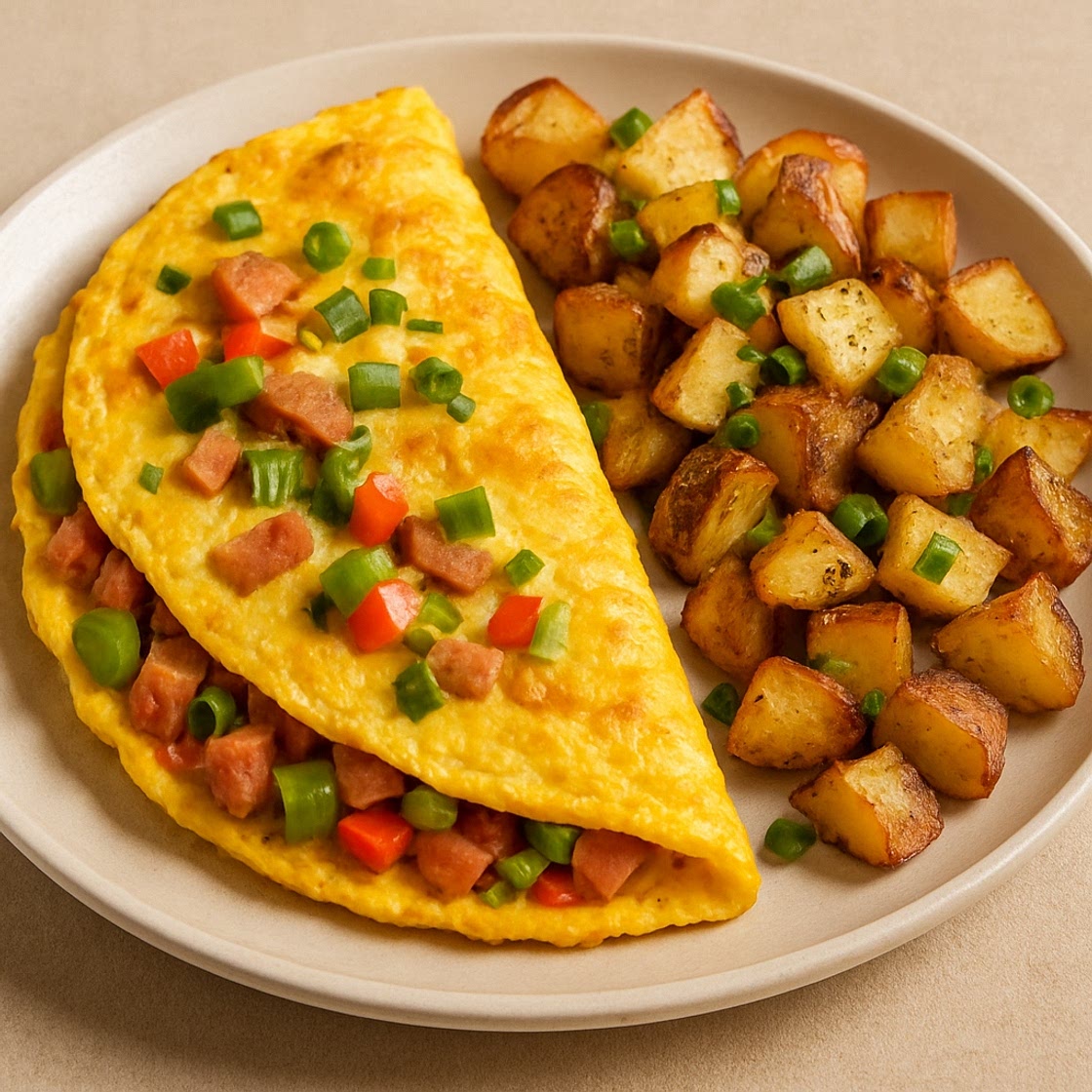 Emerilized Western Omelet with Home Fries
