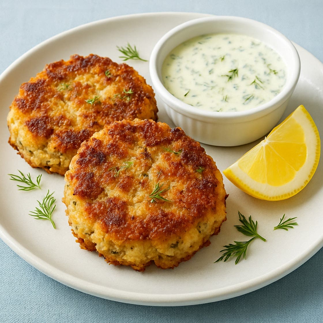 Crab Cakes with Lemon-Dill Sauce