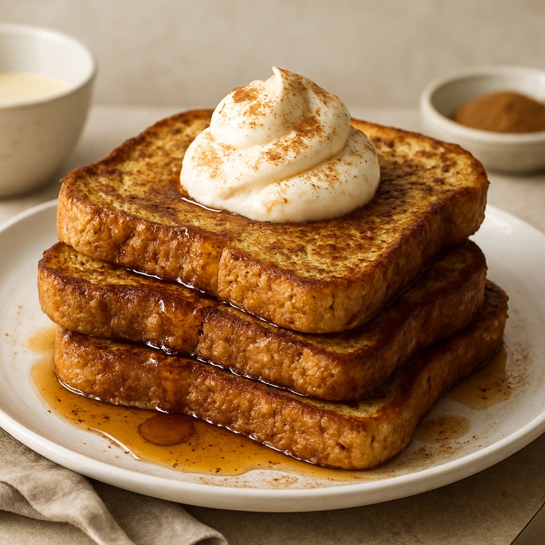 Cinnamon EggNog French Toast