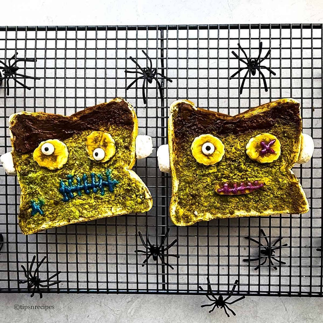 Avocado Nutella Frankenstein Toast
