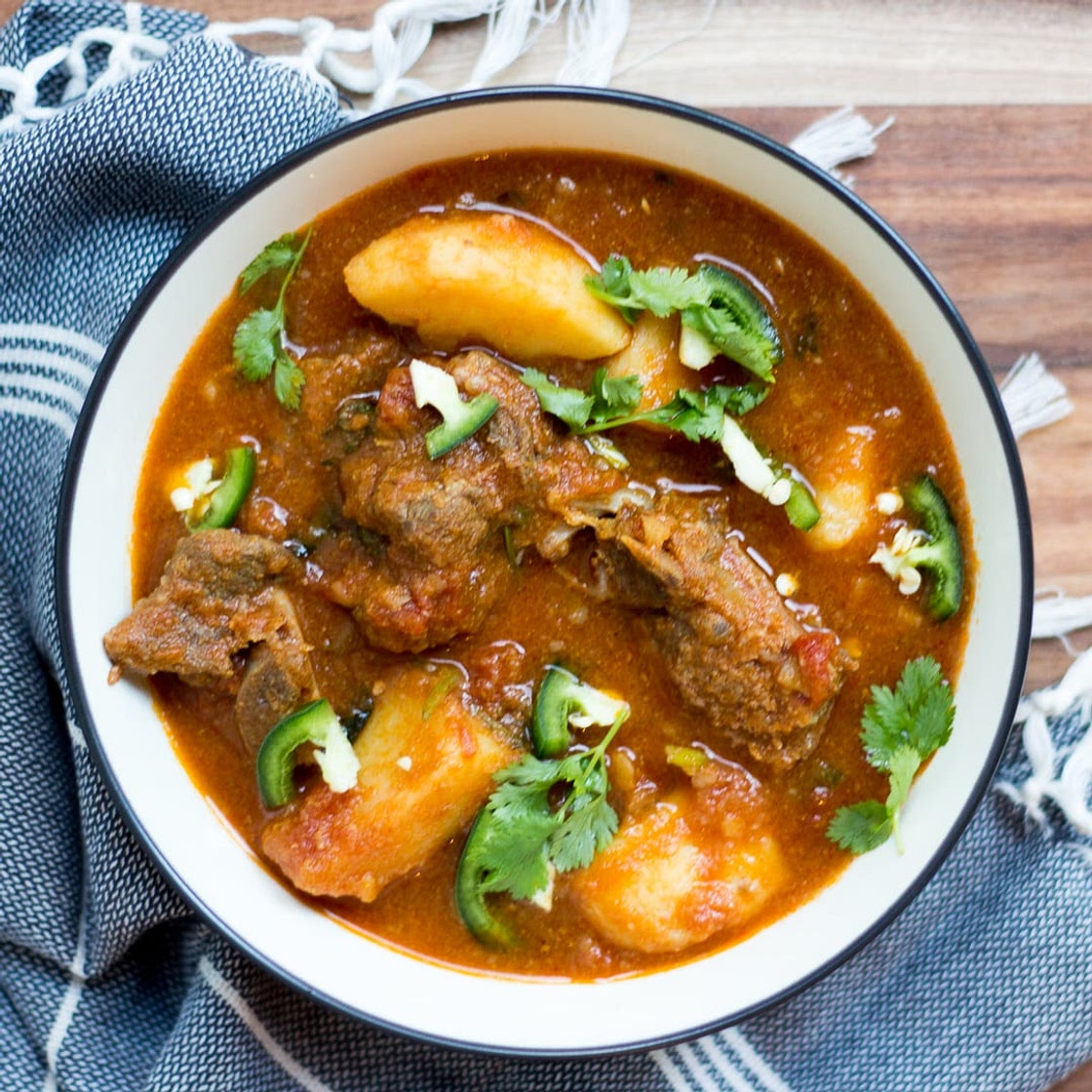 Aloo Gosht or Mutton curry with Potatoes