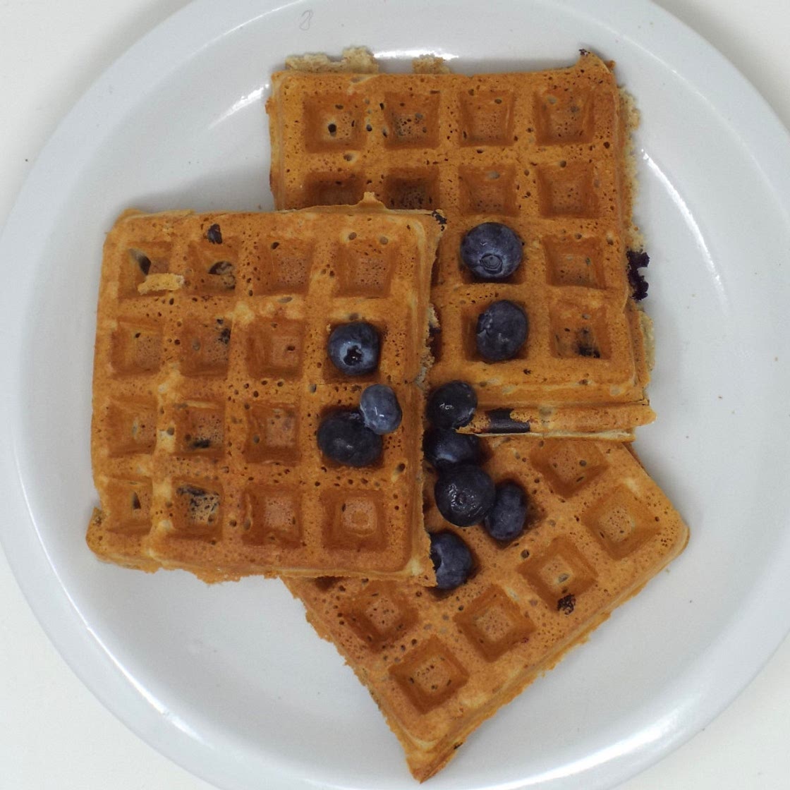 Peanut Butter and Blueberry Waffles