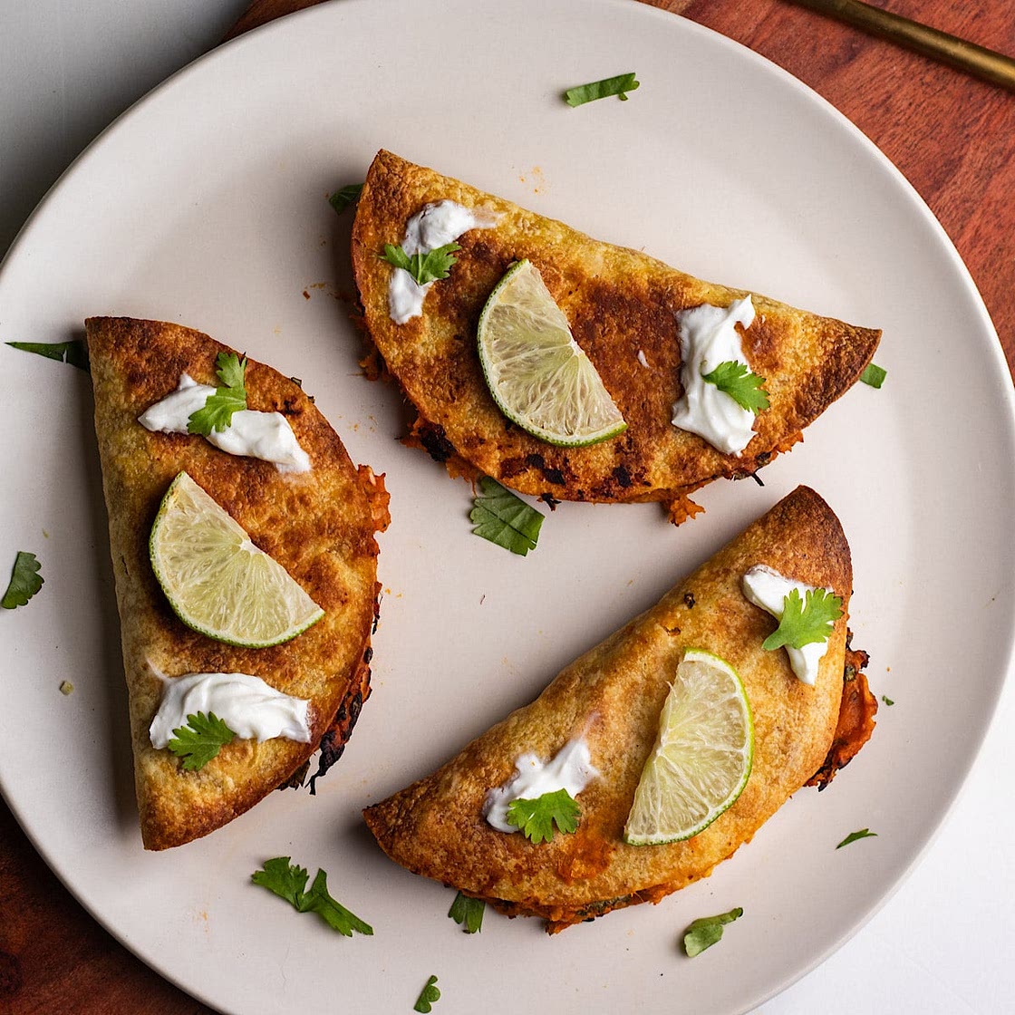 Crispy Baked Buffalo Chickpea and Sweet Potato Tacos