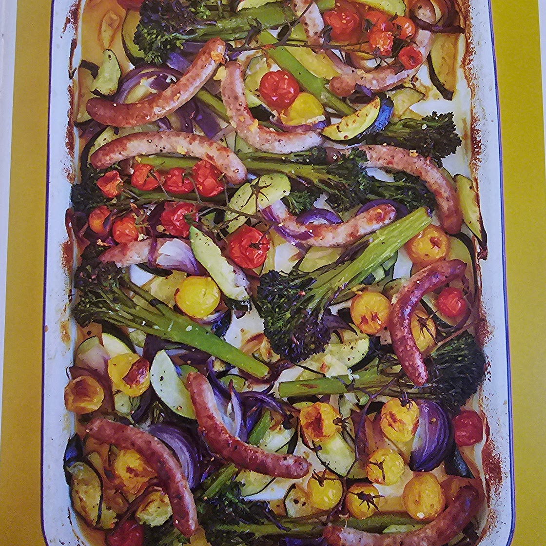 Summer Sausage Traybake with Long-Stem Broccoli & Cherry Tomatoes