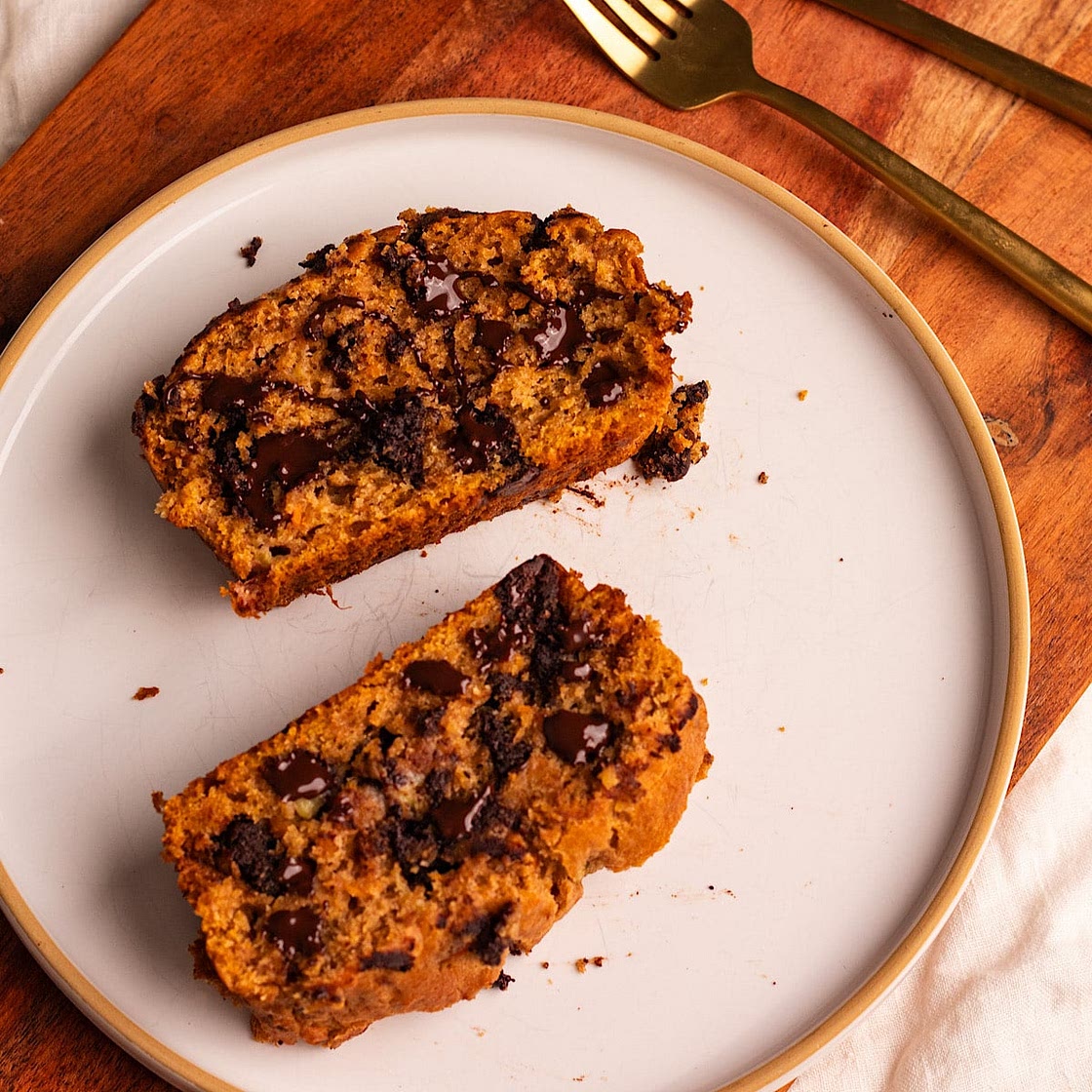 Vegan Sweet Potato Banana Bread with Avocado Oil