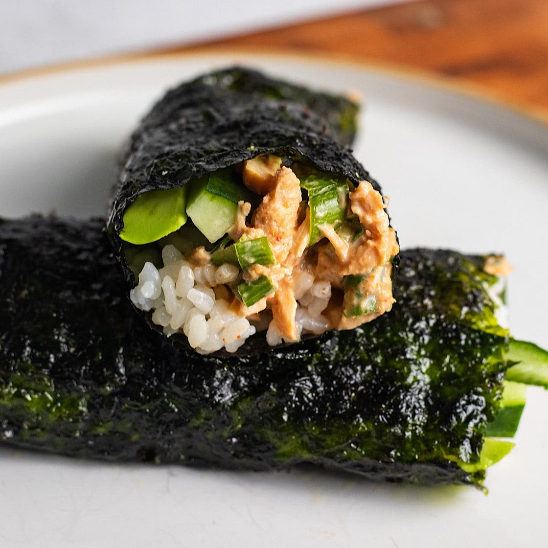 Spicy Tuna Salad Hand Rolls