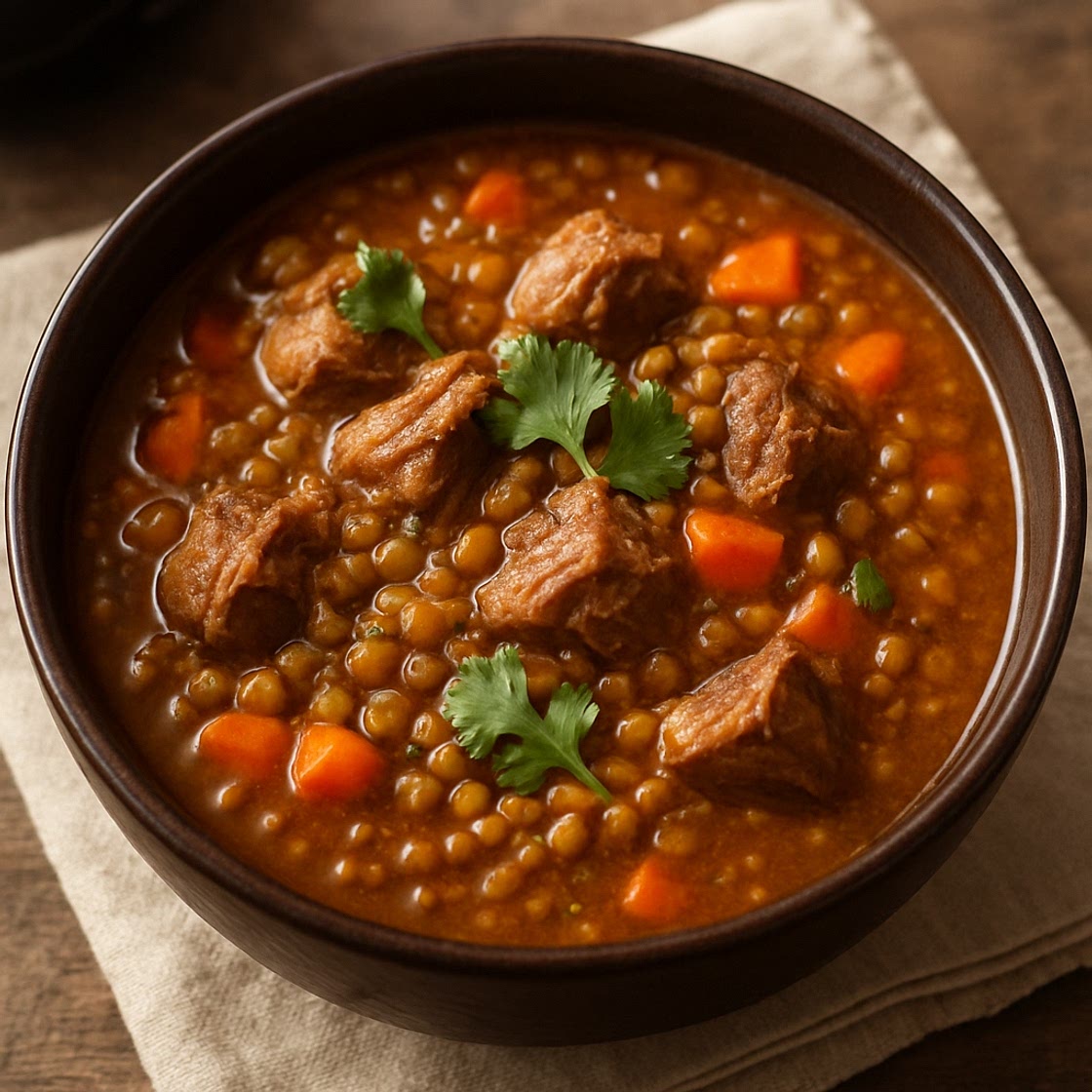 Slow Cooker Moroccan-Style Lamb & Lentil Soup