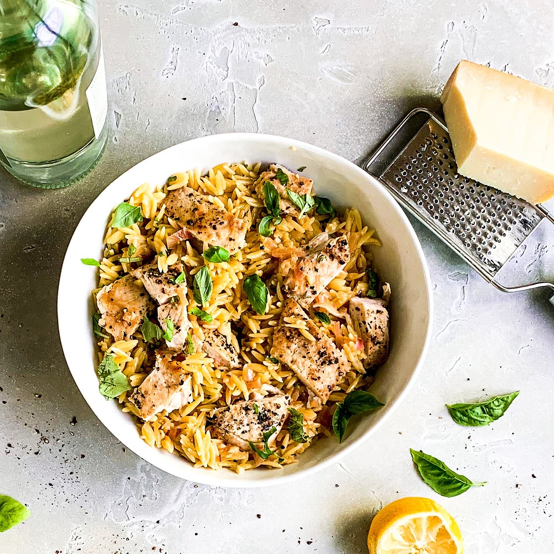 Lemon Basil Orzo & Chicken