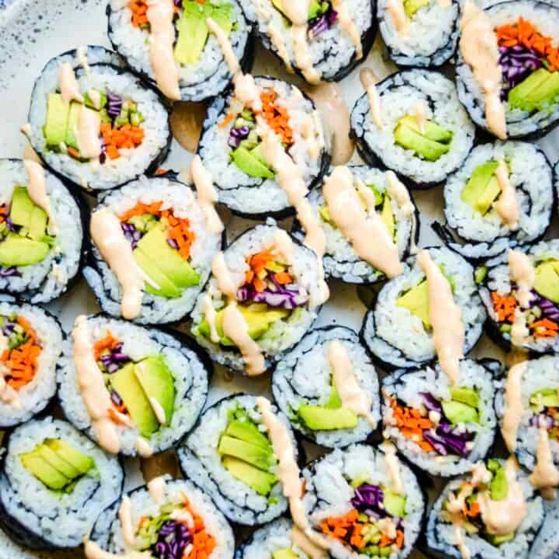 Rainbow Veggie Sushi Rolls