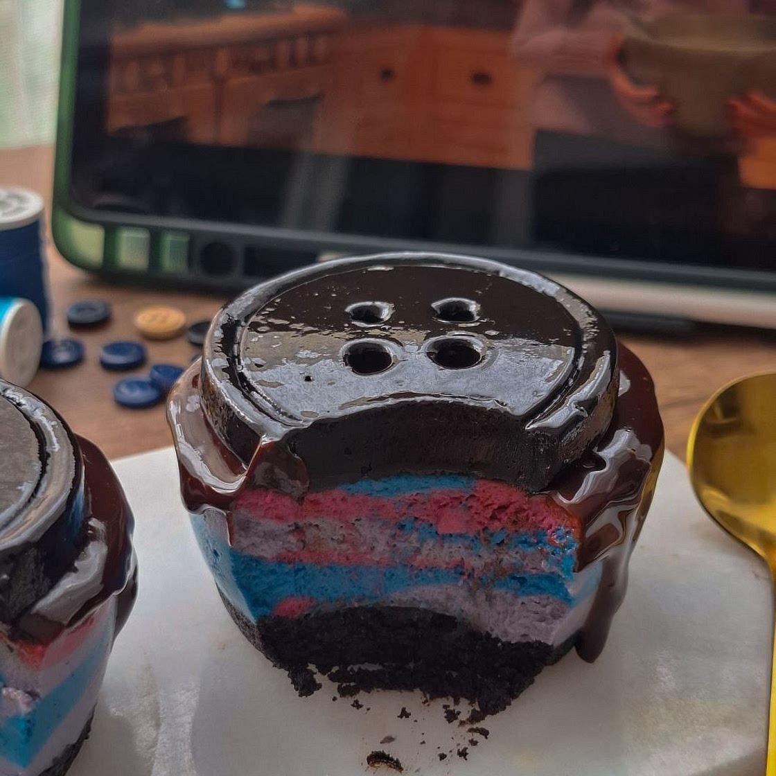 Coraline Button Cheesecakes
