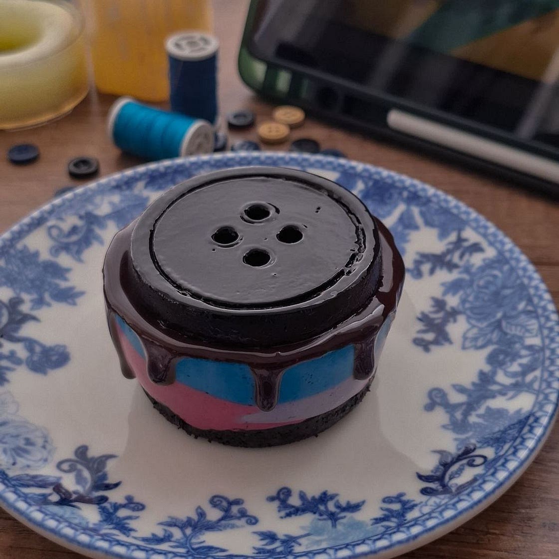 Coraline Button Cheesecakes
