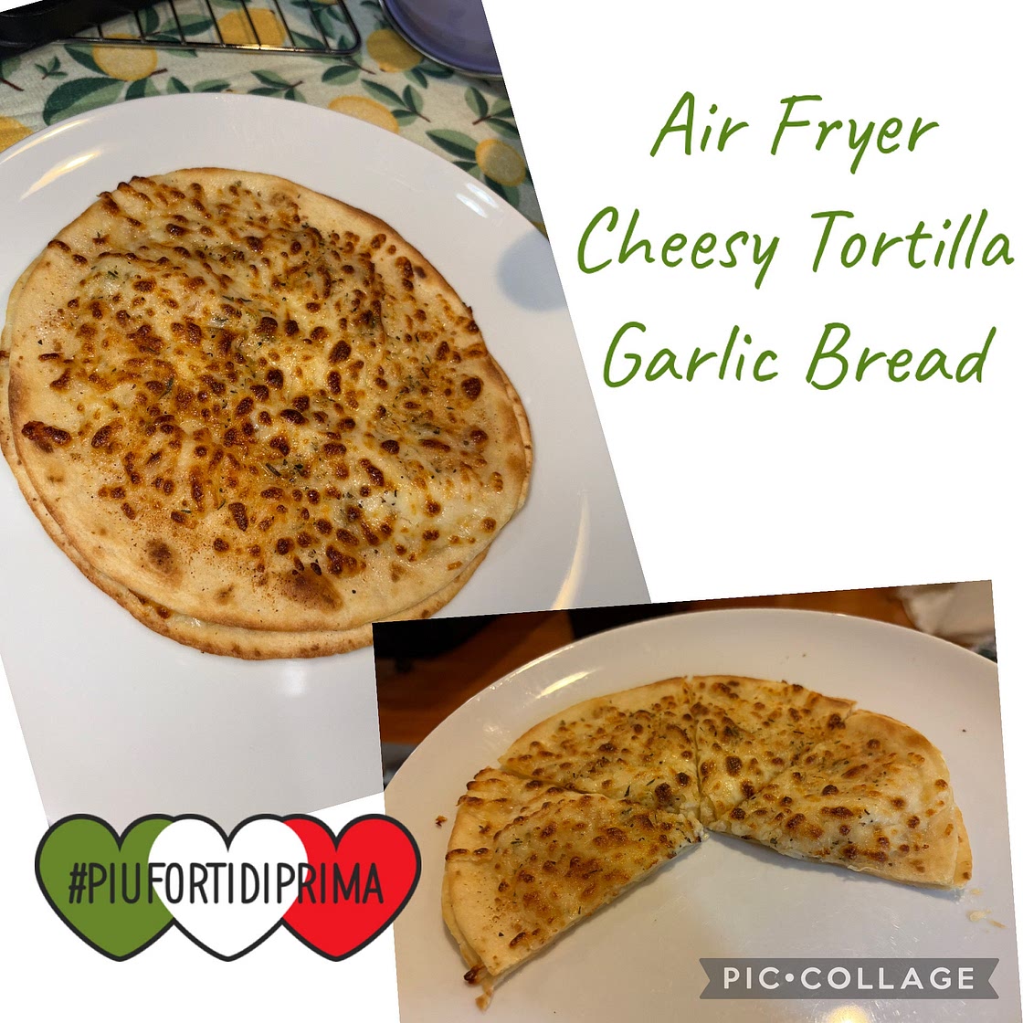 Air Fryer Cheesy Tortilla Garlic Bread