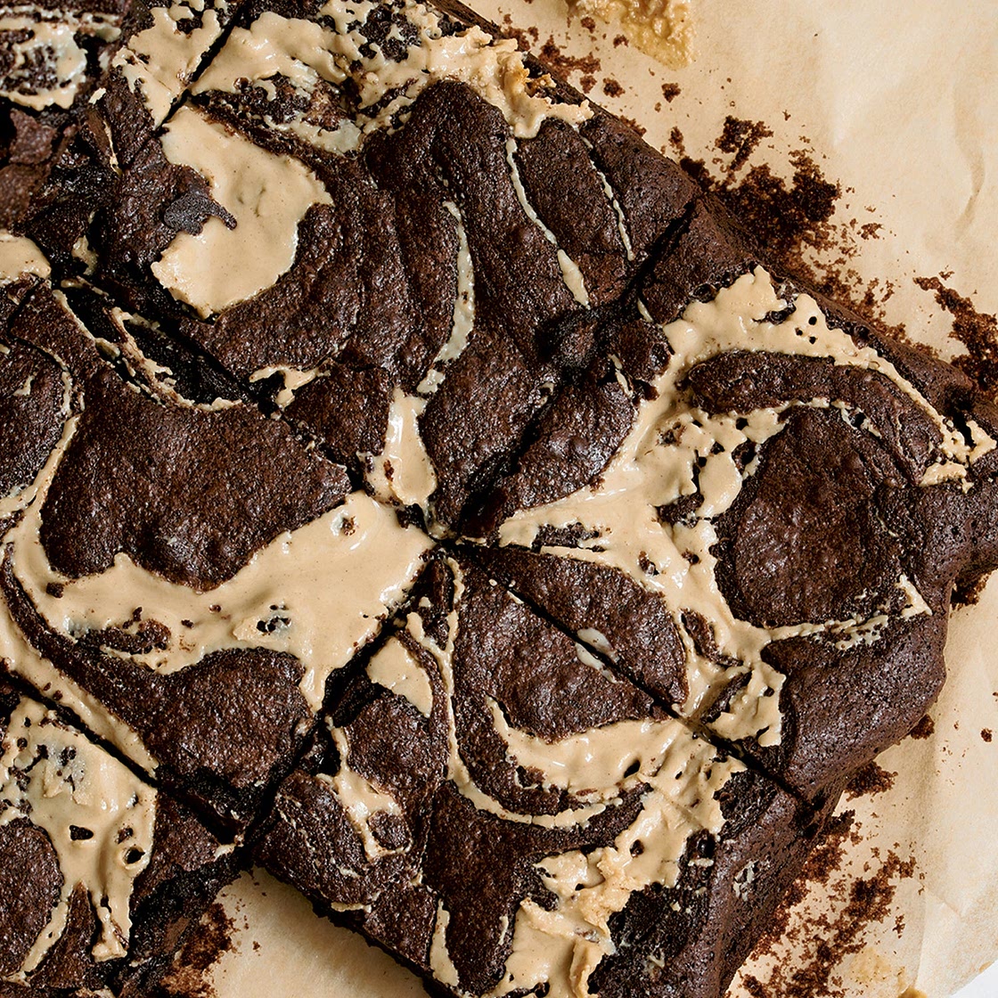 Tahini and halva brownies