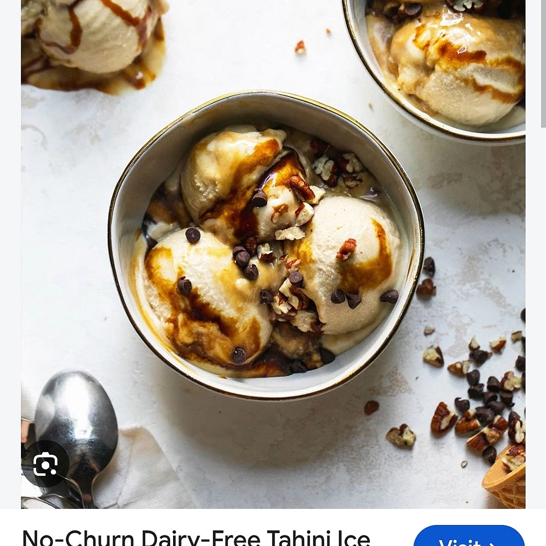 Tahini and date no churn icecream