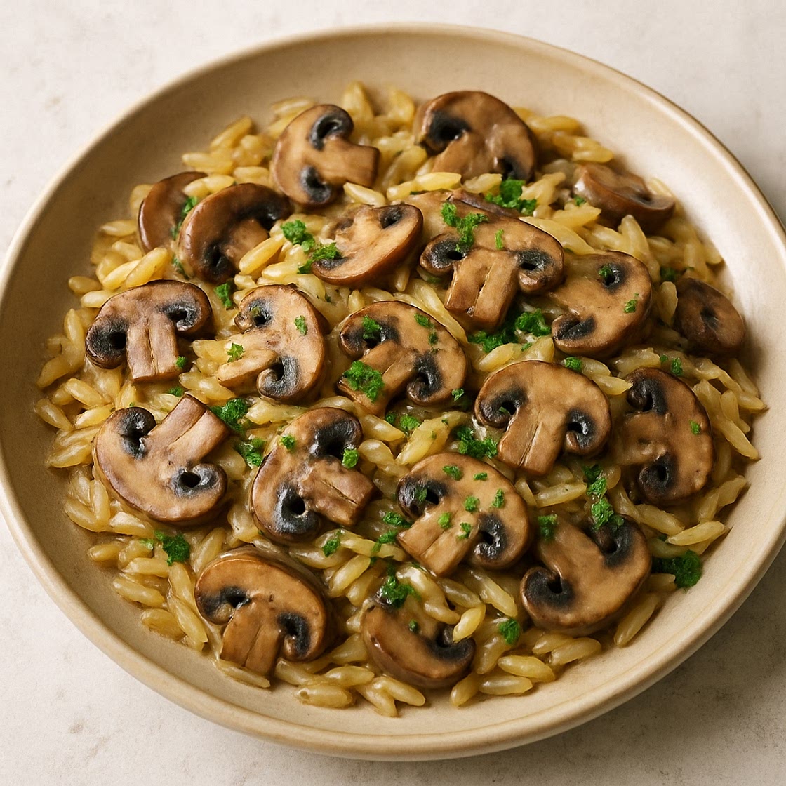 Mushroom orzo pasta