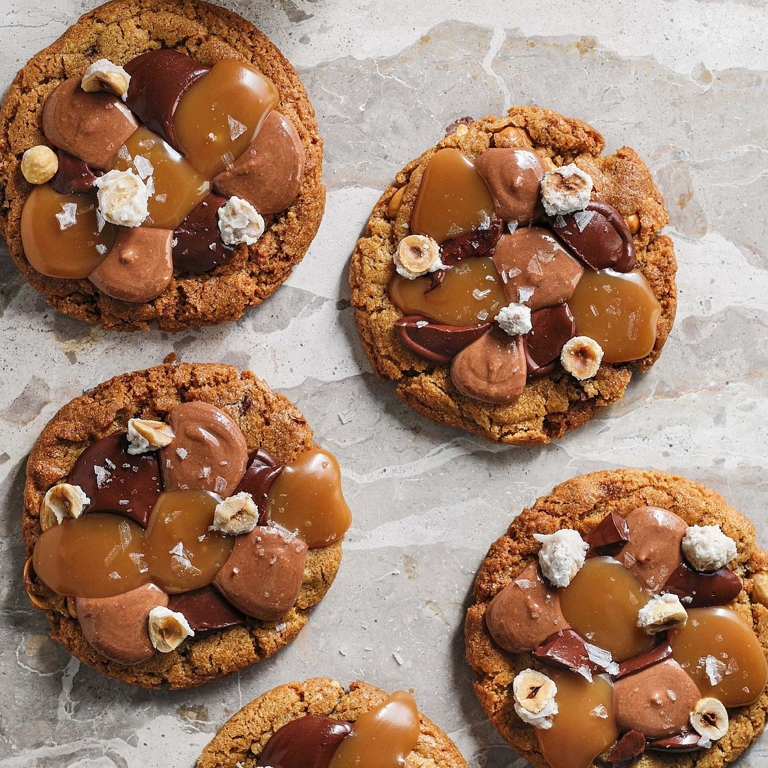 Loaded Cookies with Salted Caramel Ganache