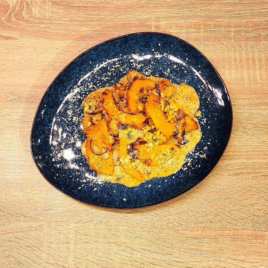 Courge butternut rôtie, pecorino & sauge