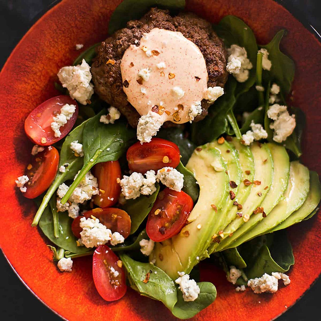 Healthy Burger Bowls with Smoky Paprika Sauc