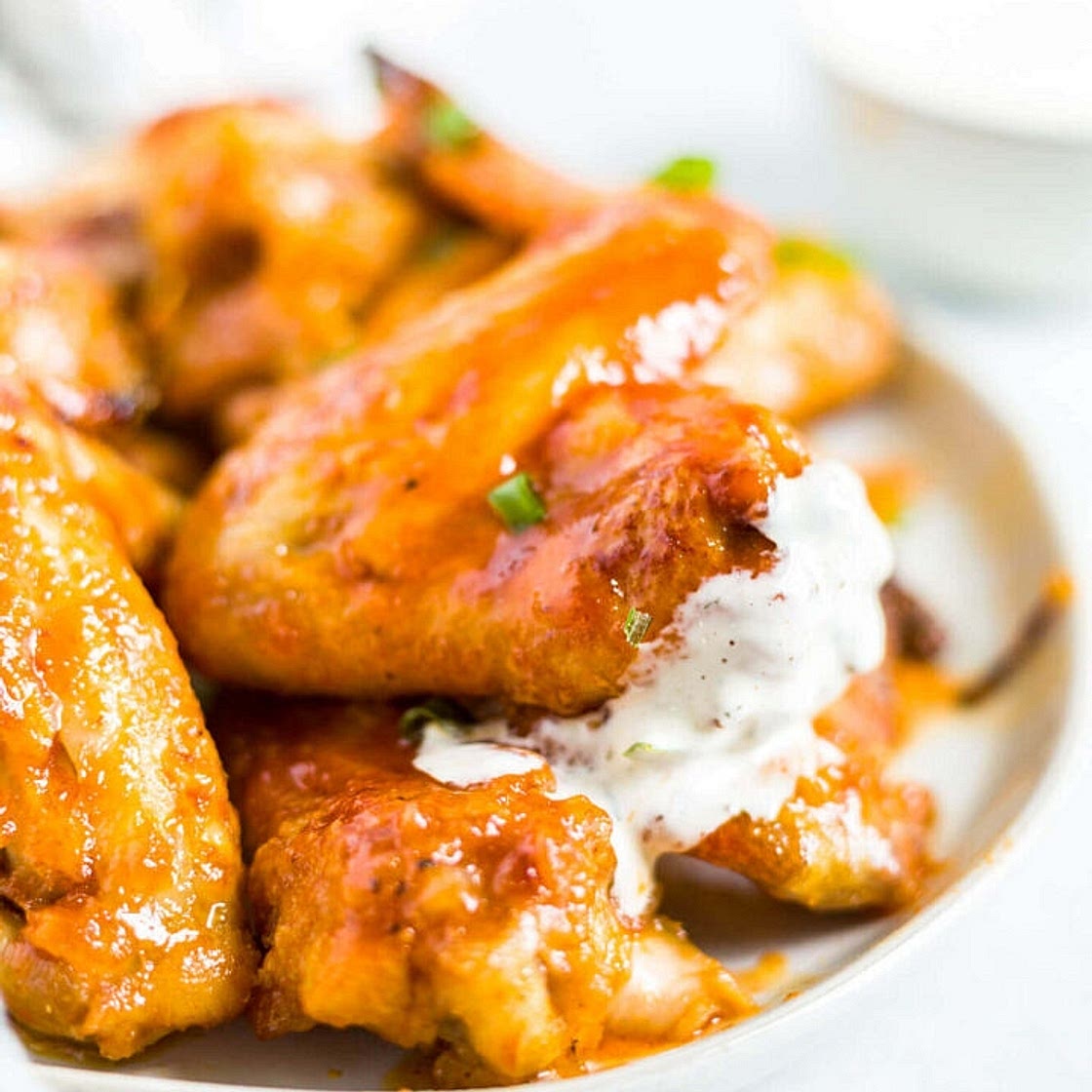 Crispy Honey-Sriracha Chicken Wings with Lime Quinoa, Crunchy Rainbow Slaw & Dairy-Free Ranch