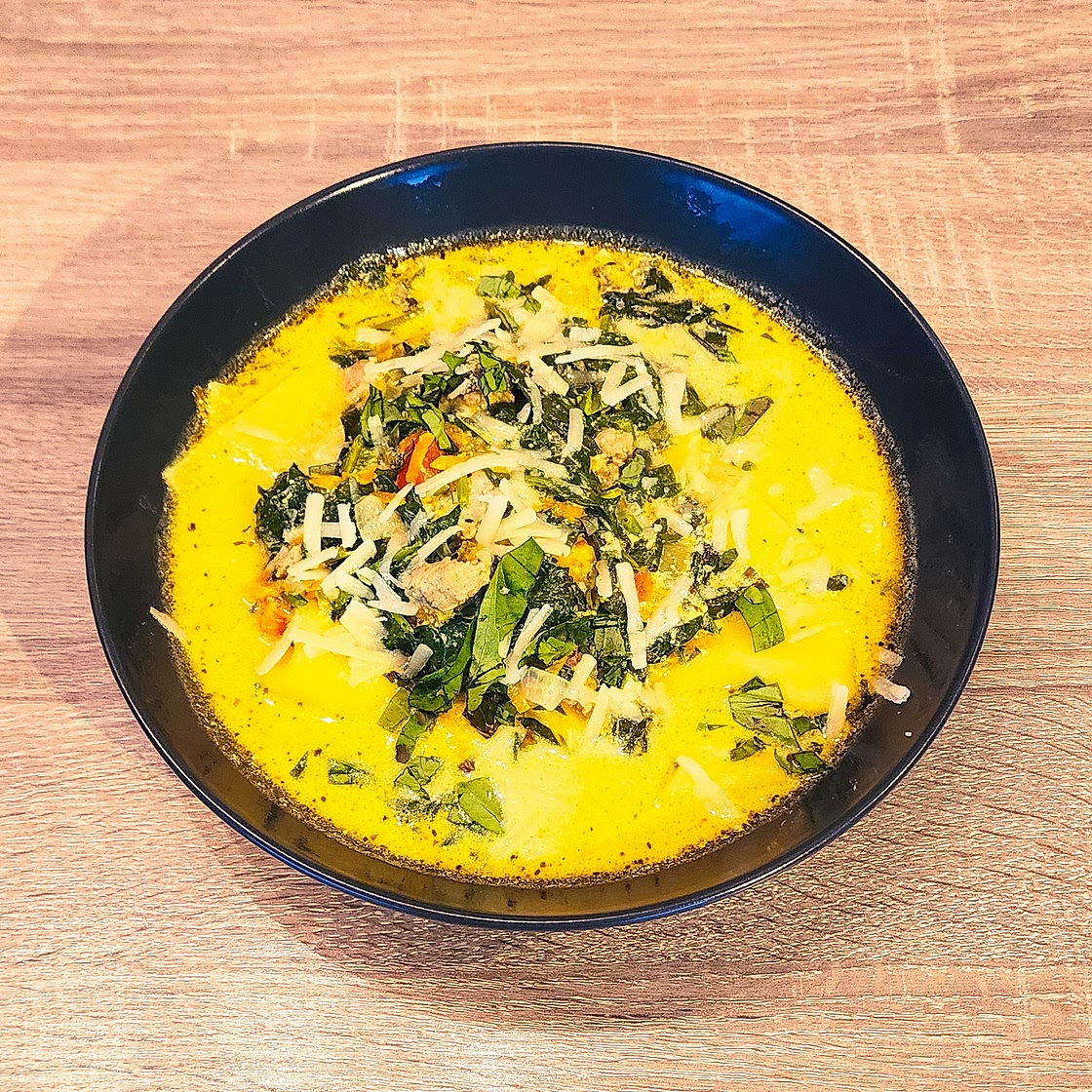 Soupe de lasagne crémeuse à la saucisse