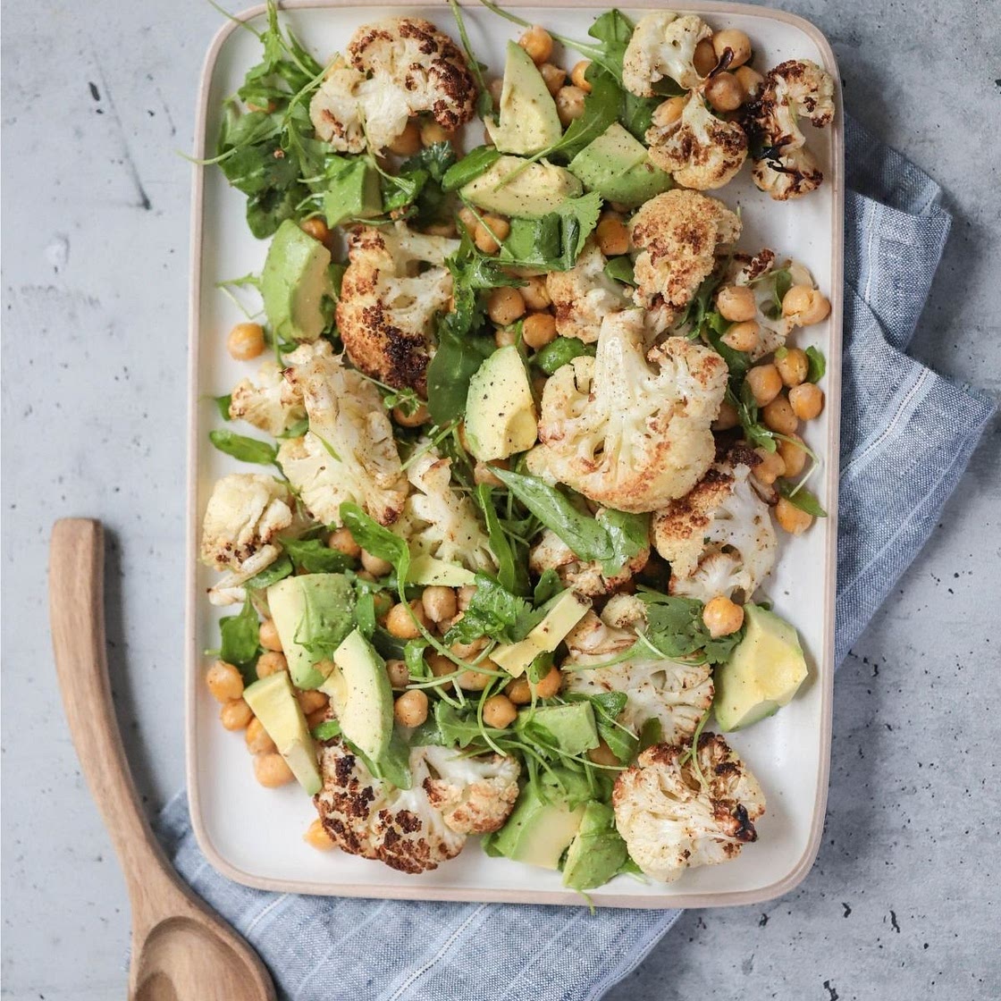 Roasted Cauliflower Chickpea Salad