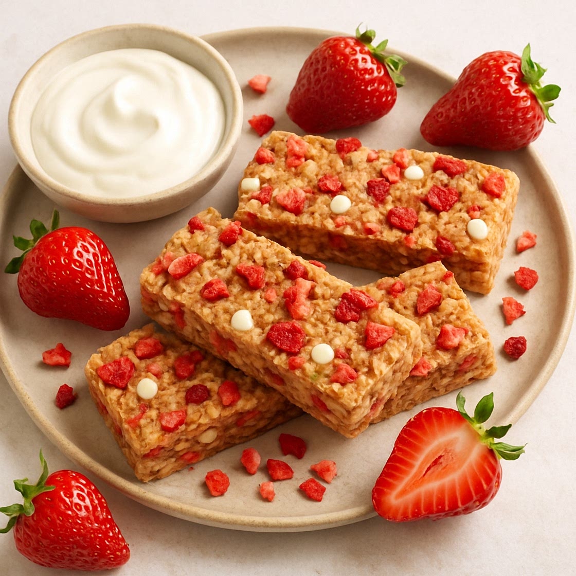 Strawberries & Cream Chewy Granola Bars