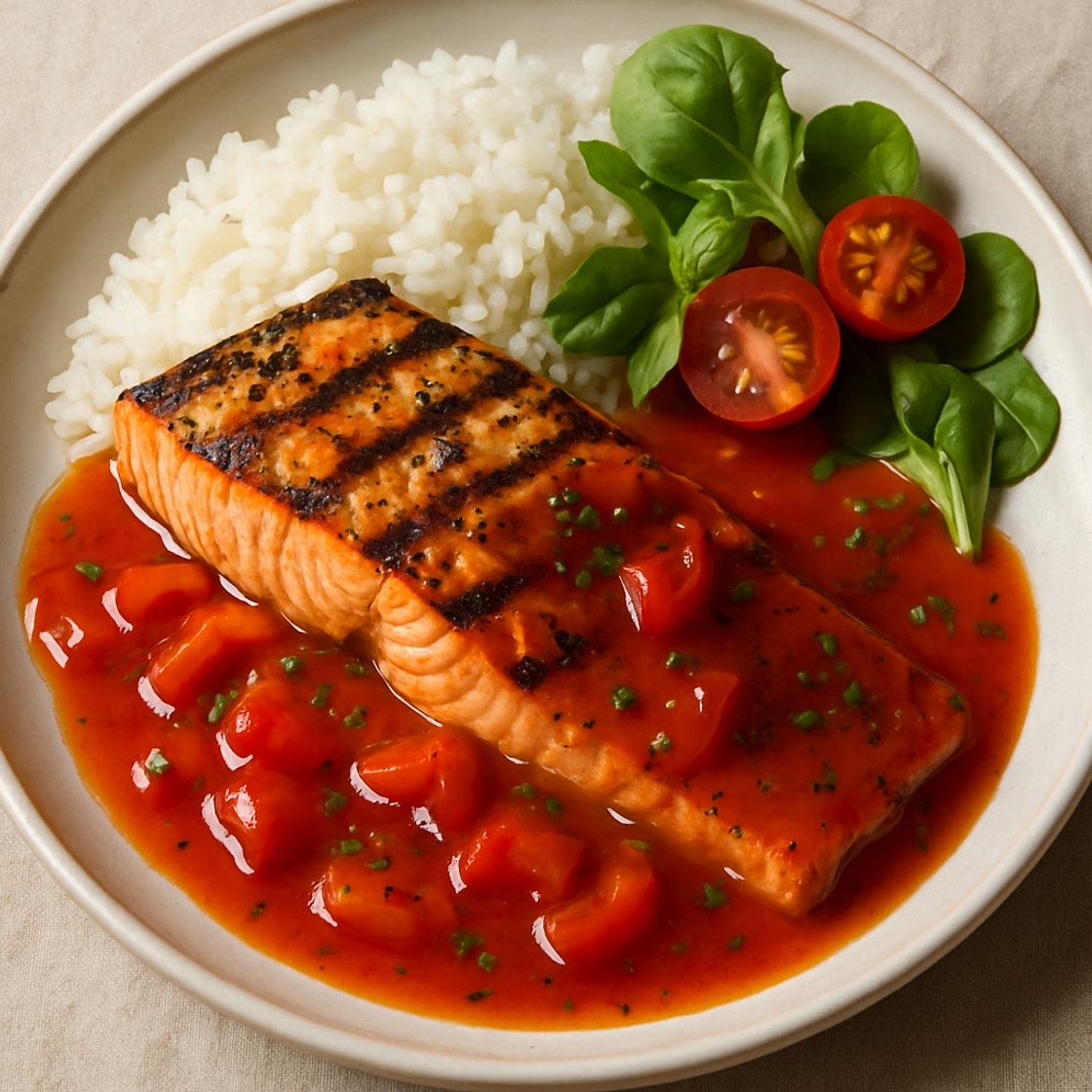 Grilled Salmon with Sweet & Sour Sauce