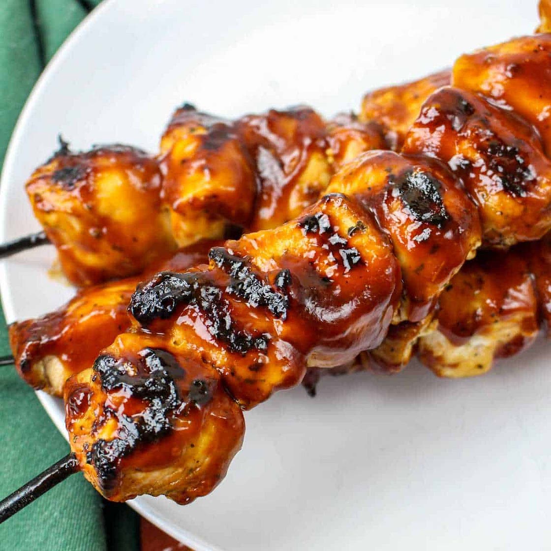 Grilled Chicken Kabobs with Chipotle BBQ Sauce
