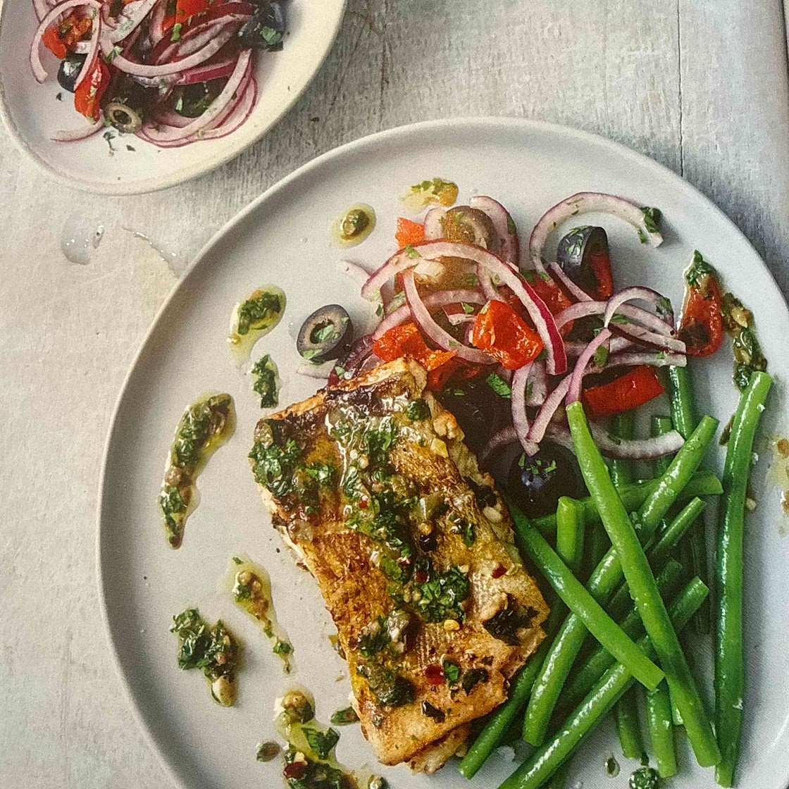Card with Mediterranean herb dressing
