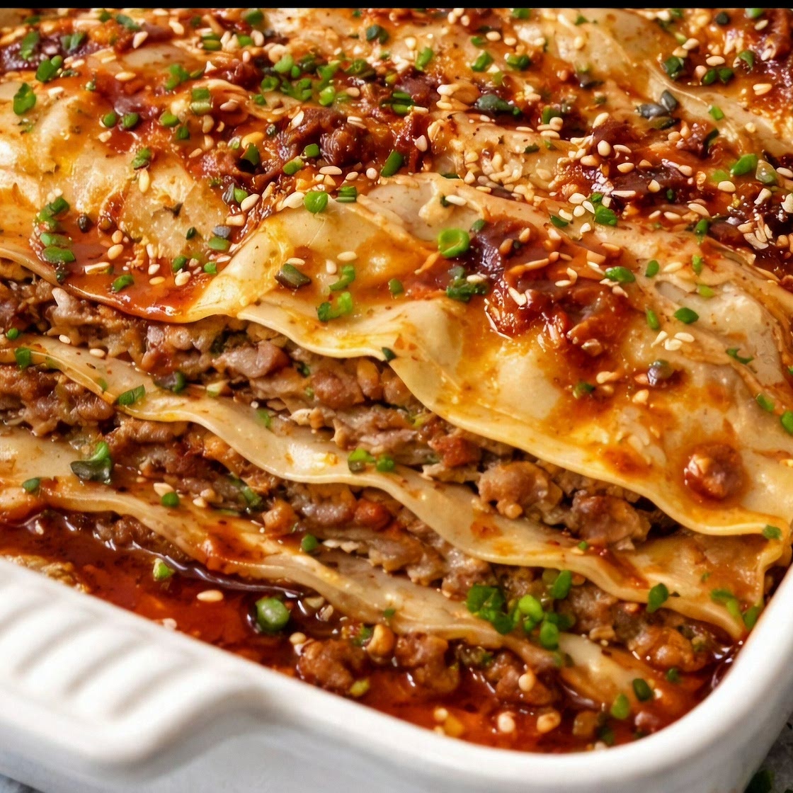 Asian Dumpling-Wonton Lasagna 🥟