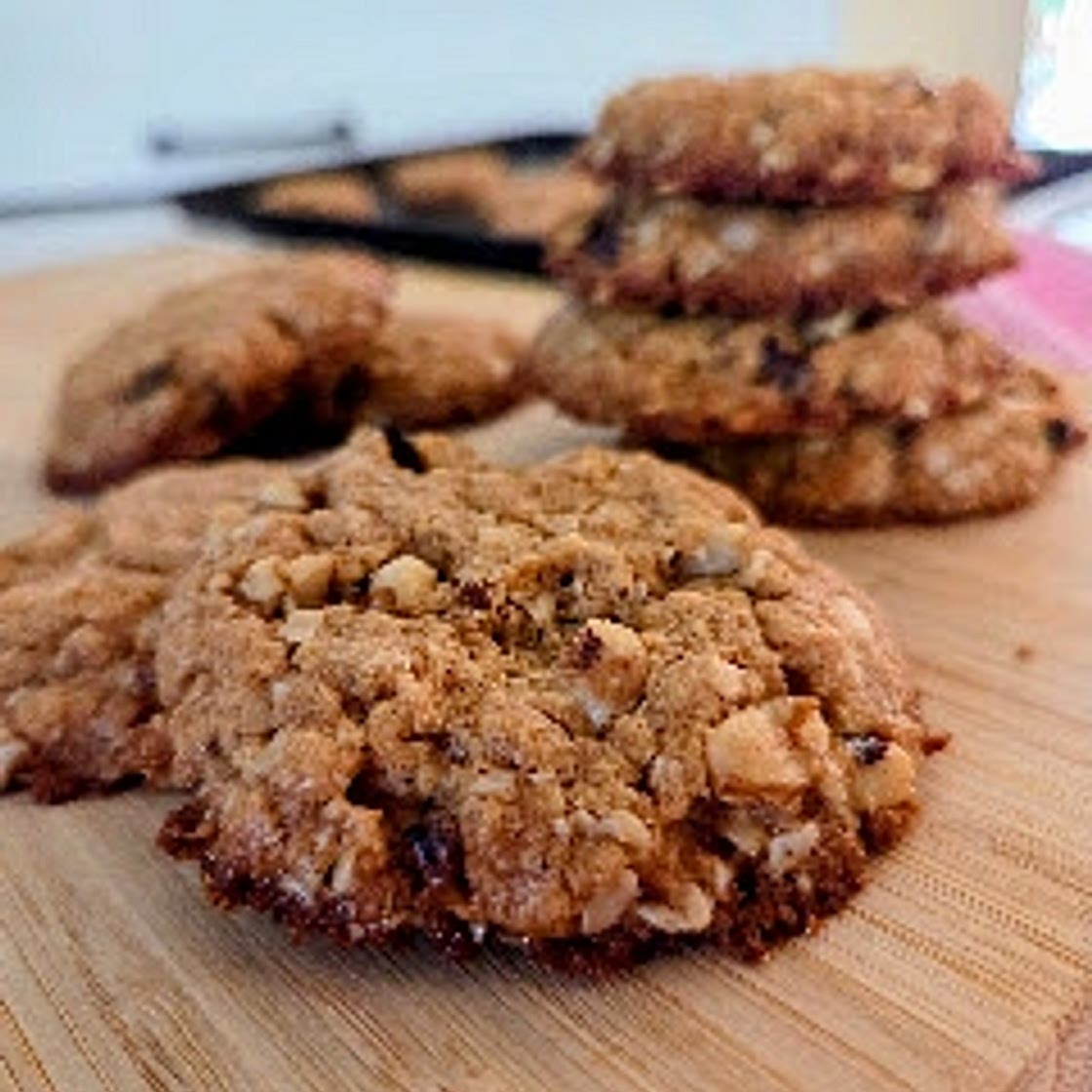 Peanut Butter Walnut Oatmeal Cookies