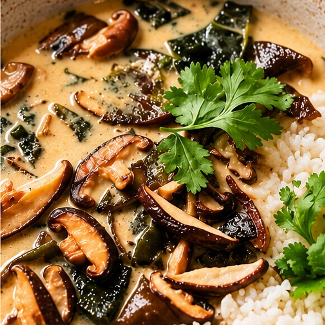 Coconut-Tamari Mushroom Soup with Jasmine Rice