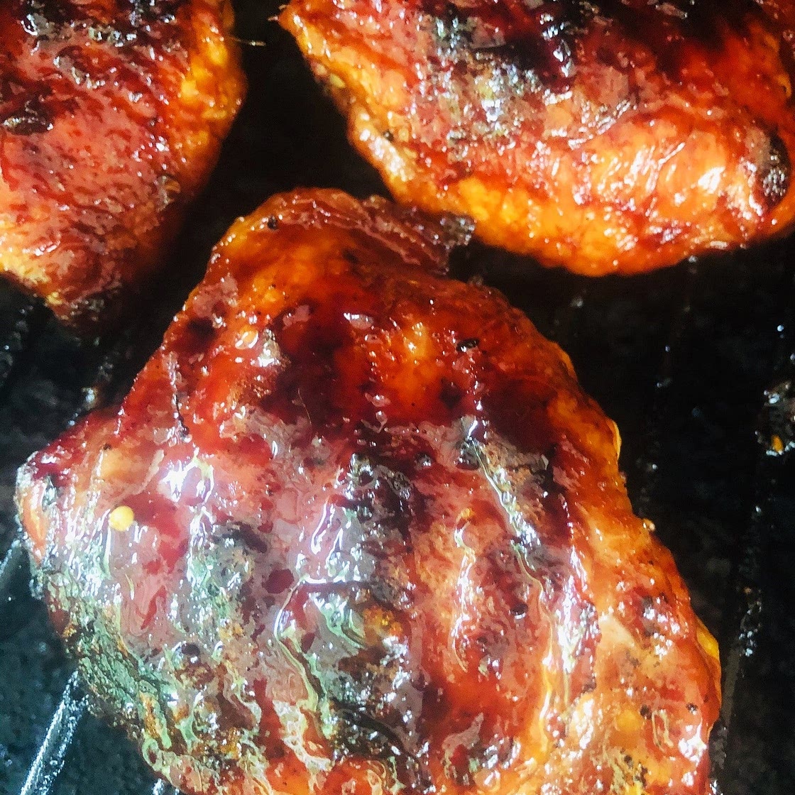 Smoked Peach Chicken Thighs