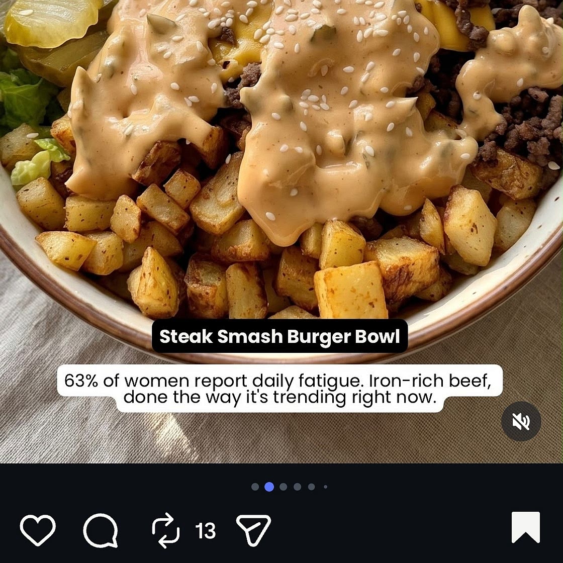 Steak Smash Burger Bowl
