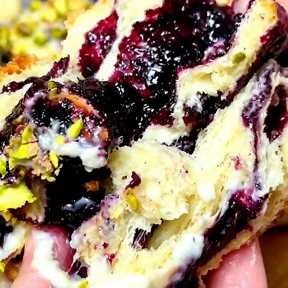 Blueberry & Sumac Country Rolls with Vanilla Sauce