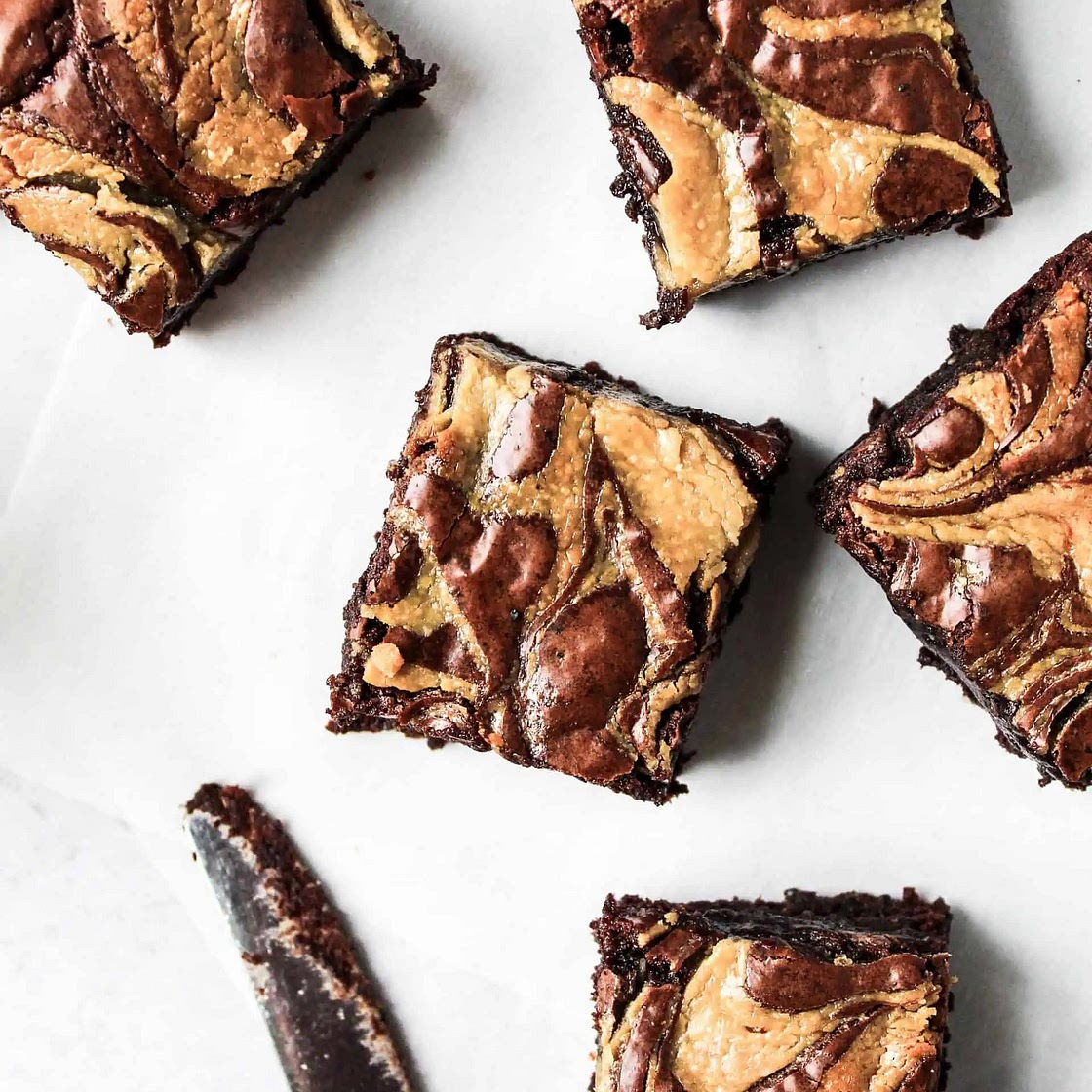 Fudgey Black Bean & Date Paste Brownies (with Tahini Swirl)