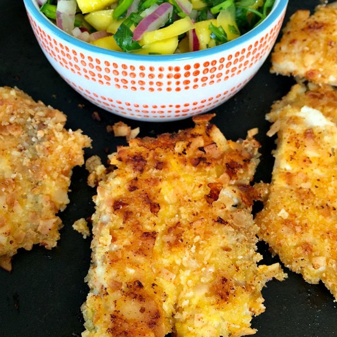 Coconut Crusted Tilapia with Mango Salsa, image size:1120x1120